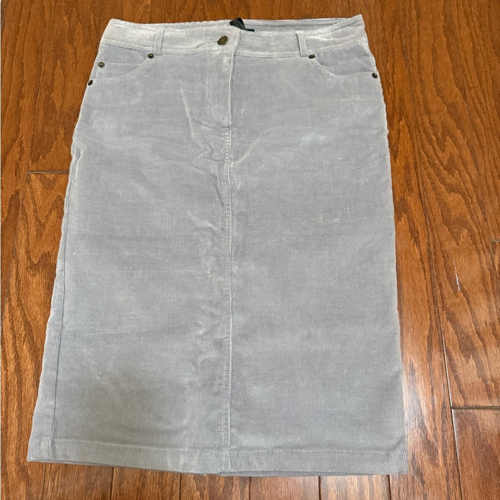Zara Women's Corduroy‎ Mini Skirt Grey Size Small Y2K Academia